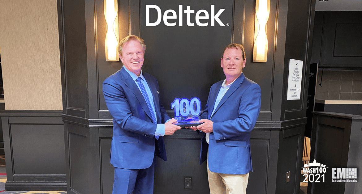 Executive Mosaic CEO Jim Garrettson Presents Second Consecutive Wash100 Award to GovCon Expert Kevin Plexico, Deltek SVP of Information Solutions