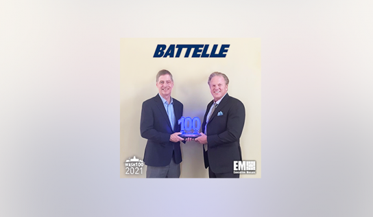 Battelle President, CEO Lou Von Thaer Presented Sixth Wash100 Award By Executive Mosaic CEO Jim Garrettson