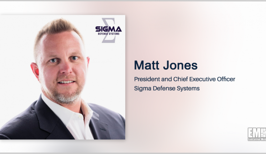 Sigma Defense Wins $250M IDIQ to Support DOD Sensor Data Hub; Matt Jones Quoted