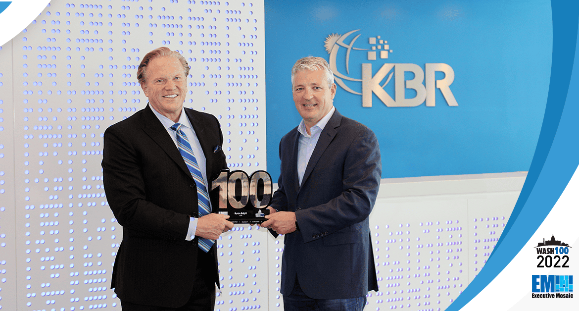 KBR’s Byron Bright Receives 3rd Consecutive Wash100 Award From Executive Mosaic CEO Jim Garrettson