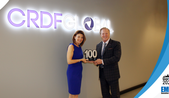 Executive Mosaic CEO Jim Garrettson Presents 2022 Wash100 Award to Tina Dolph, Chief Global Officer With CRDF Global