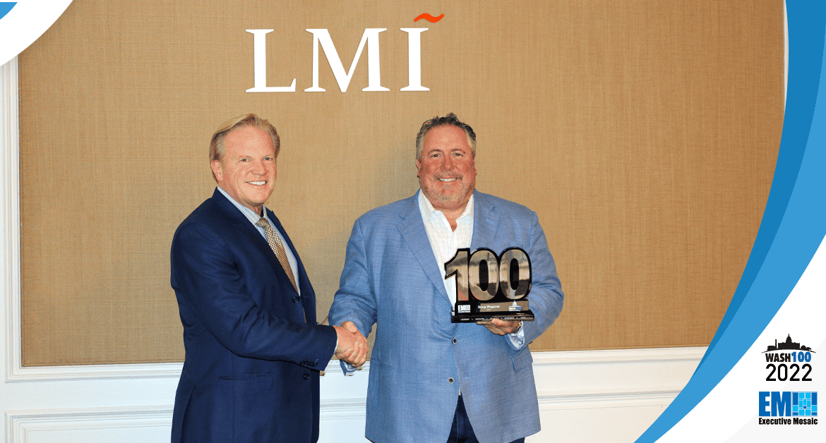 LMI CEO Doug Wagoner Presented 2022 Wash100 Award By Executive Mosaic CEO Jim Garrettson