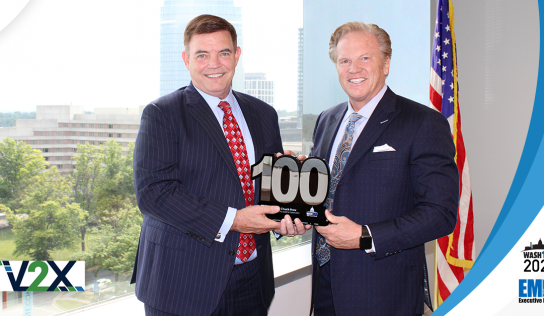 V2X CEO Chuck Prow Presented His 8th Wash100 Award By Executive Mosaic CEO Jim Garrettson