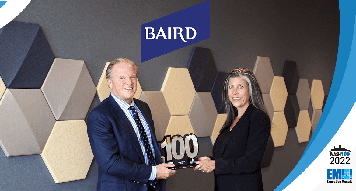 Baird Managing Director Jean Stack Presented 2nd Wash100 Award By Executive Mosaic CEO Jim Garrettson