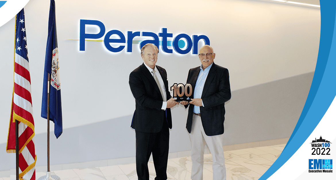 Peraton’s Stu Shea Presented 6th Wash100 Award By Executive Mosaic CEO Jim Garrettson