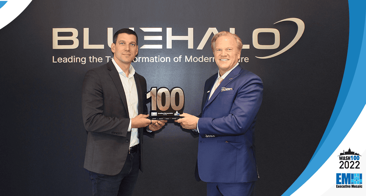 BlueHalo CEO Jonathan Moneymaker Receives 1st Wash100 Award From Executive Mosaic CEO Jim Garrettson