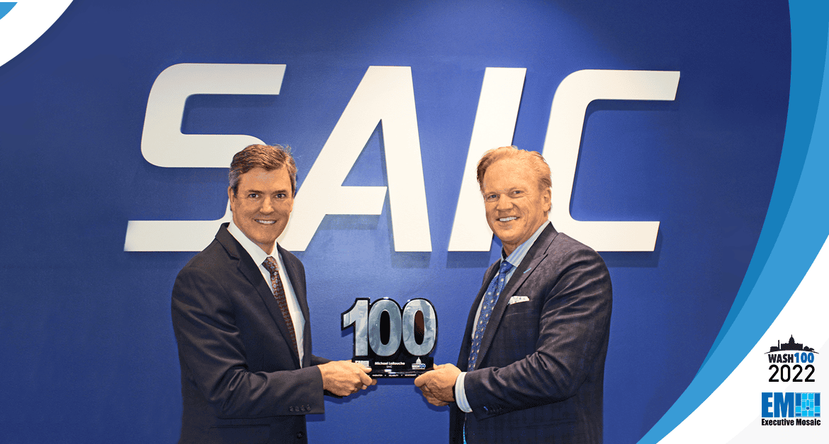 Executive Mosaic CEO Jim Garrettson Presents 2nd Consecutive Wash100 Award to SAIC NSS President Michael LaRouche