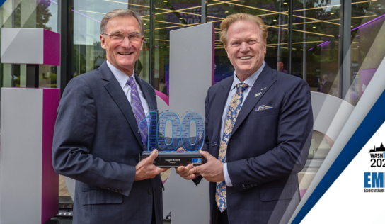 Executive Mosaic CEO Jim Garrettson Delivers 2023 Wash100 Award to Roger Krone of Leidos