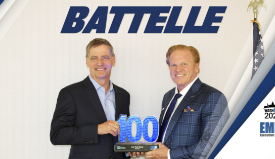 Battelle CEO & GovCon Veteran Lou Von Thaer Accepts 2023 Wash100 Award from Executive Mosaic CEO Jim Garrettson
