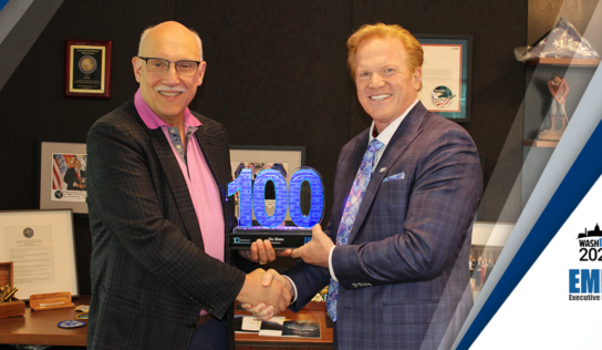 Peraton’s Stu Shea Receives 2023 Wash100 Award from Executive Mosaic’s Jim Garrettson