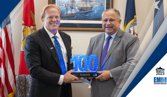 Navy Secretary Carlos Del Toro Receives 2023 Wash100 Award From Executive Mosaic CEO Jim Garrettson