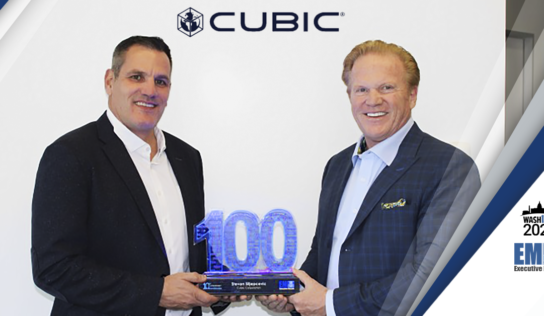 Cubic Corporation CEO Stevan Slijepcevic Presented With 2023 Wash100 Award by Executive Mosaic CEO Jim Garrettson