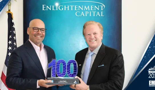 Executive Mosaic’s Jim Garrettson Presents 2024 Wash100 Award to Enlightenment Capital’s Jason Rigoli