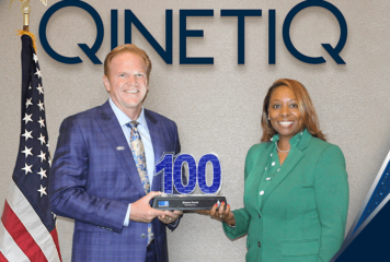 QinetiQ US Chief Shawn Purvis Accepts 4th Wash100 Award From Founder Jim Garrettson