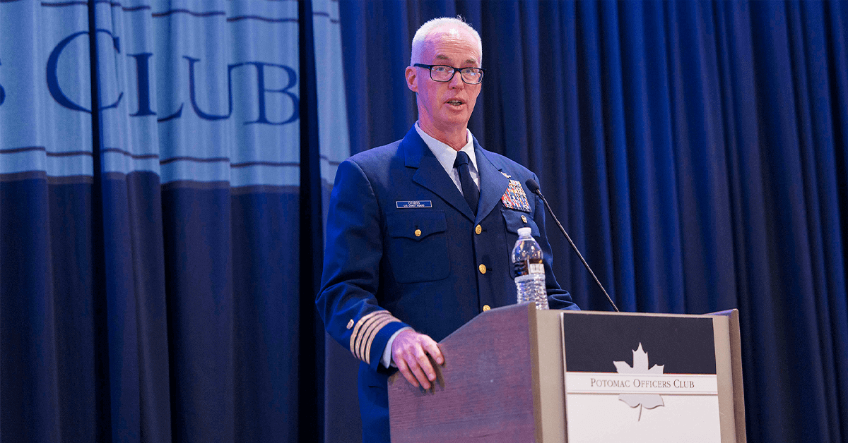 Capt. Michael Cribbs speaking at POC Cyber Summit