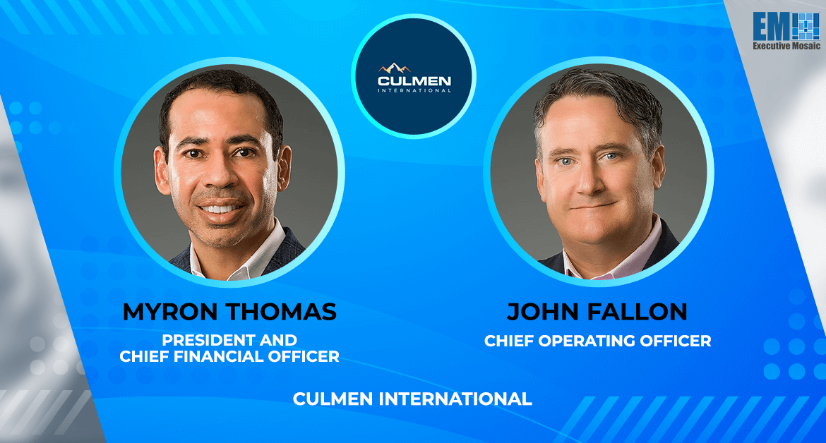 Myron Thomas Named Culmen President, John Fallon Appointed COO