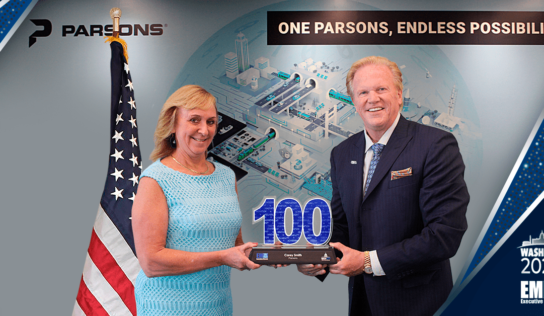 Parsons Chief Carey Smith Receives 2024 Wash100 Award From Jim Garrettson