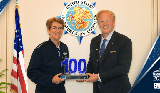 TRANSCOM Commander Jacqueline Van Ovost Accepts 2024 Wash100 Award