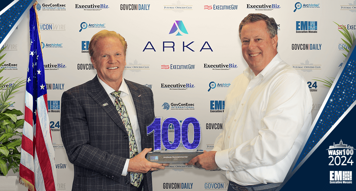 ARKA CEO Andreas Nonnenmacher Accepts 2024 Wash100 Award